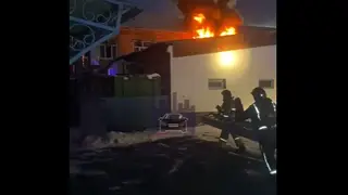 В Красноярске на ул. Советской горело административное здание